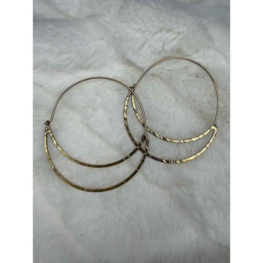 Gold Tone Hoop Boho Earrings Costume Jewelry